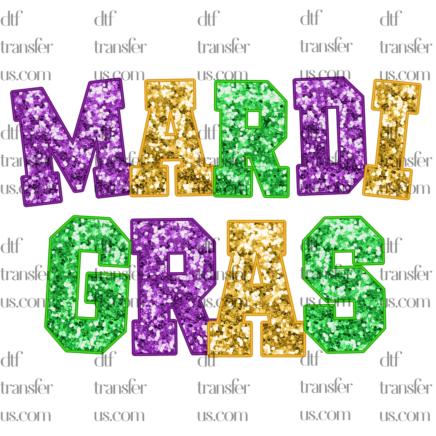 Mardi Gras - Mardi Gras DTF Heat transfer